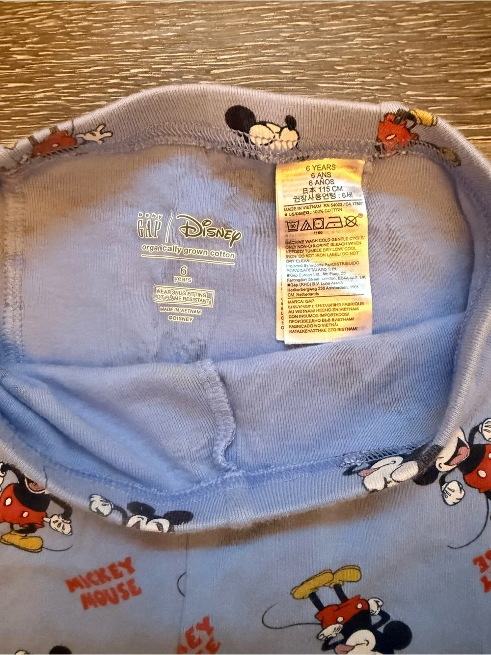 GAP Blue Mickey Mouse Short Sleeve Pajama Set